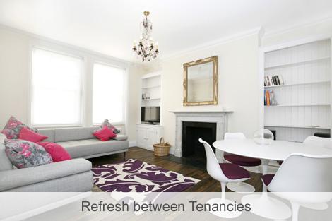 Image of a living room with freshly painted walls.